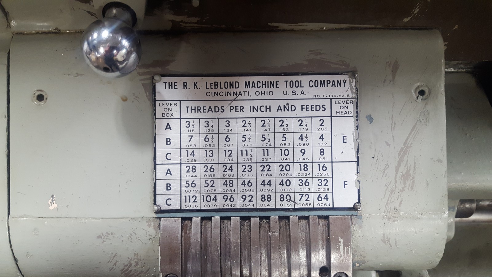 LEBLOND REGAL ENGINE LATHE LARGE TURNING