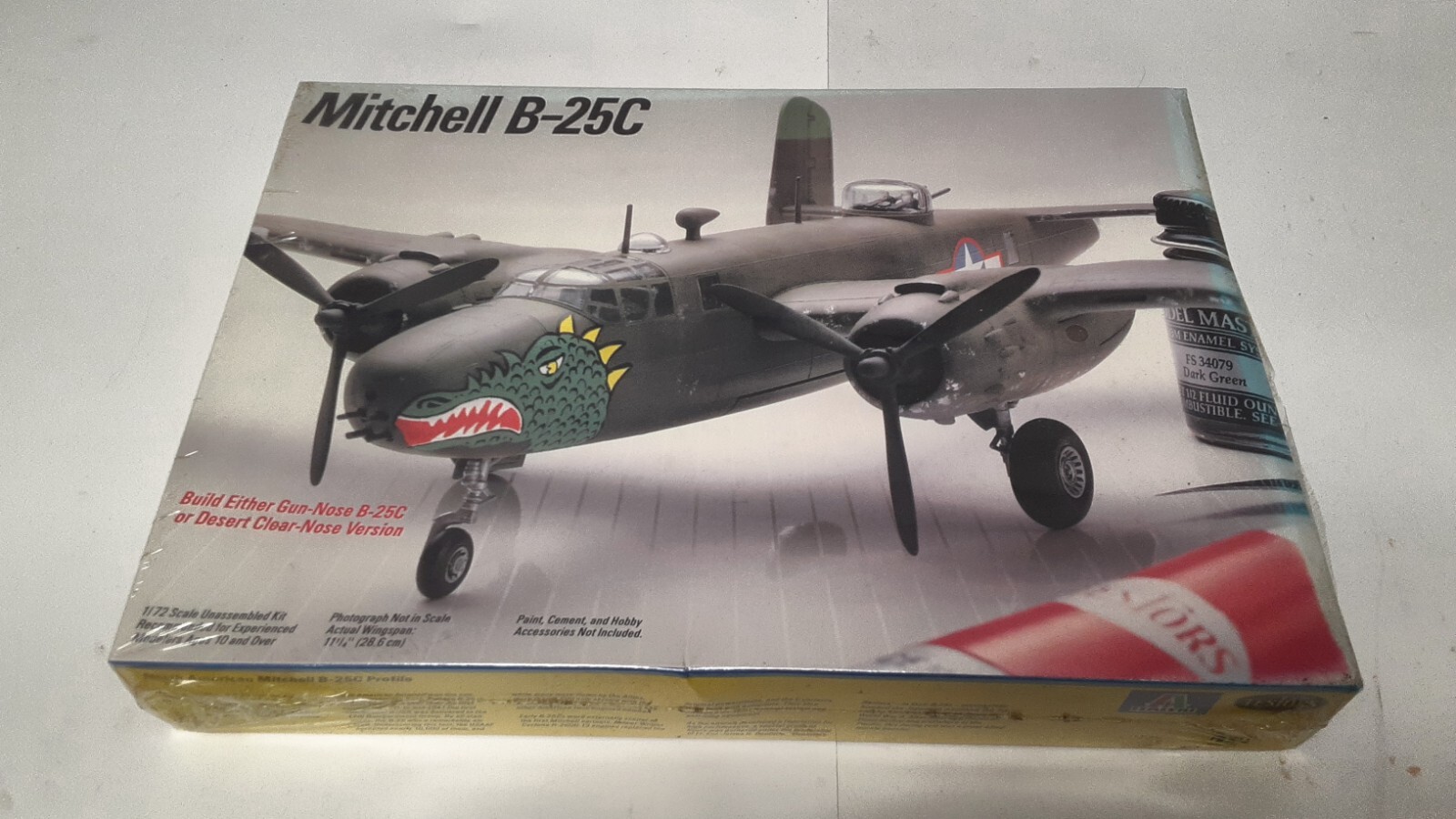 Vintage Testors Italeri Mitchell B-25C WWII Military Aircraft Model Kit 1/72 NOS