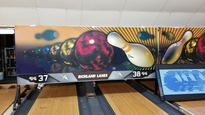 Vtg Antique Bowling Alley Lane Brunswick Lighted Gold Crown Masking Unit Bowling Micatalogovirtual Vintage