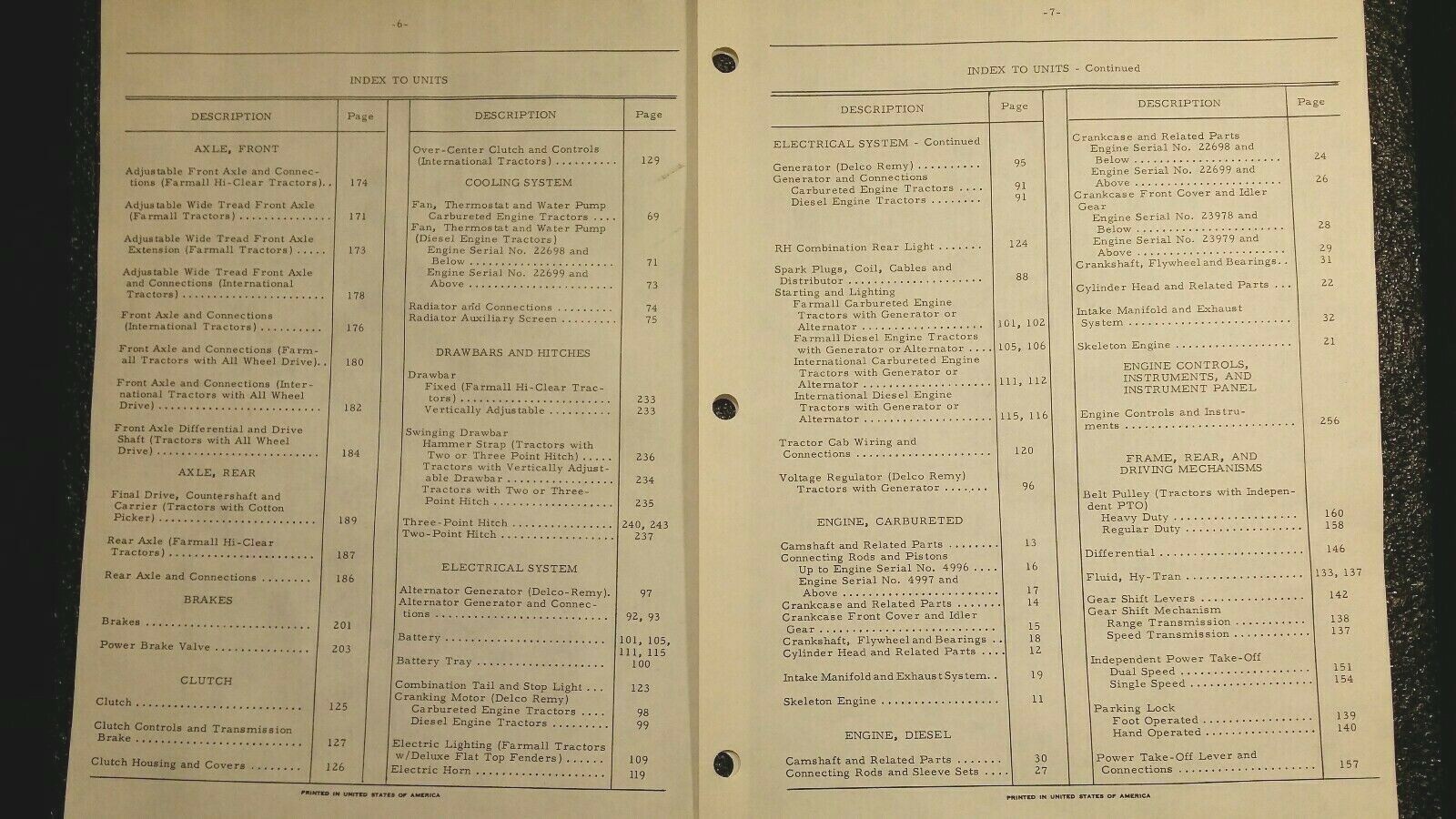 IH ORIGINAL PUBLICATION PARTS MANUAL FOR 806 & 2806 TRACTORS TC100  JULY/1963