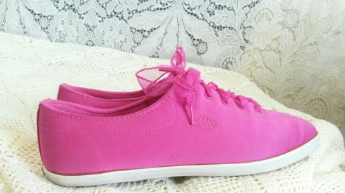 Vintage 1980s Magenta Pink Satin L.A.GEAR Pointy Dance Shoes Size 8 GLAM 80s 90s