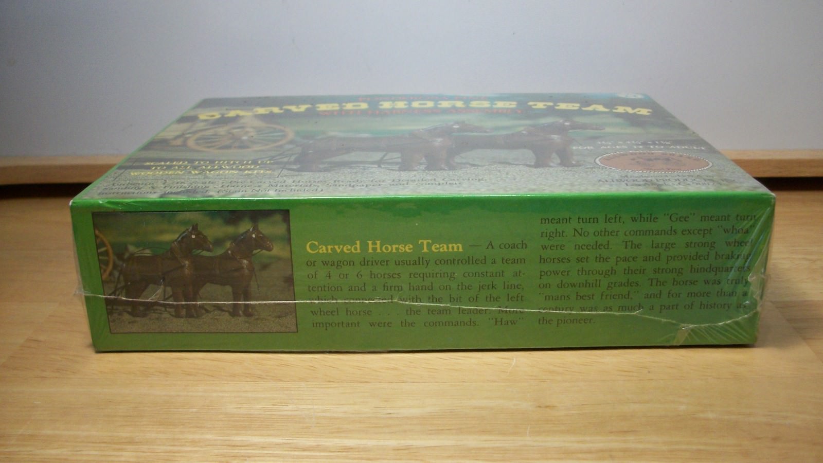 Carved Horse Team w/ Harness Model Kit Ponderosa Pine Allwood Prodects~Unopened
