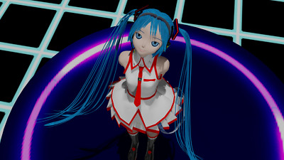 Anime happy new year blue eyes hatsune miku blender 3d Playmat Gaming Mat