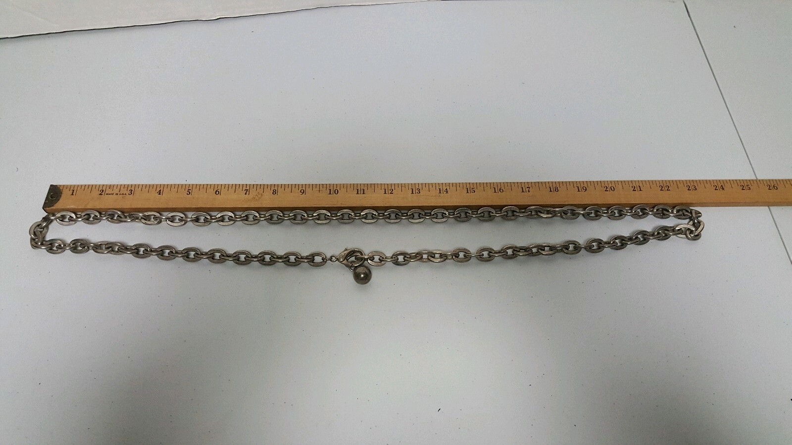 Heavy Silver Metal Biker Chain Belt Vintage Adjustable Chainlink Belt Grunge 46