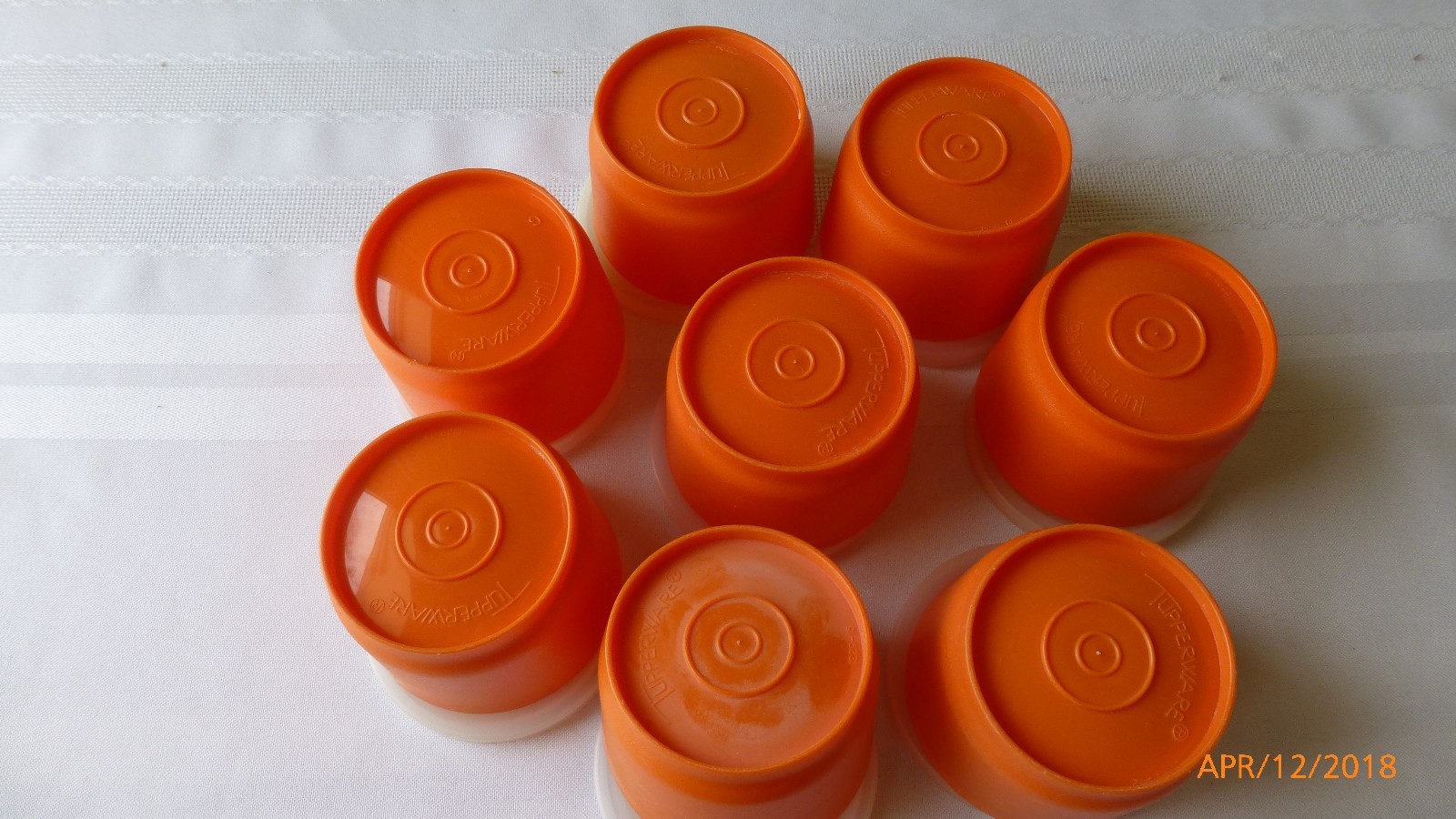 Vintage Tupperware Orange Snack Containers Seals Set of 8