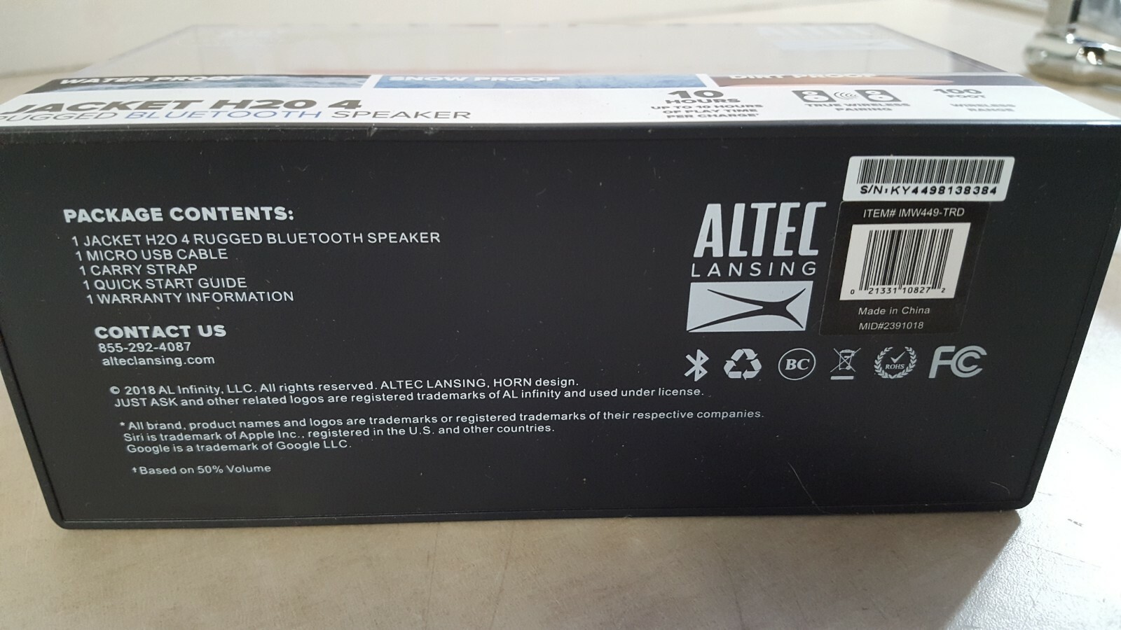Altec Lansing - Jacket H20 4 Portable Bluetooth Speaker - Torch Red
