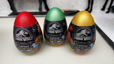 Jurassic World Captivz Eggs Color Change Dinosaurs In Slime Lot Of 3 Mystery Egg