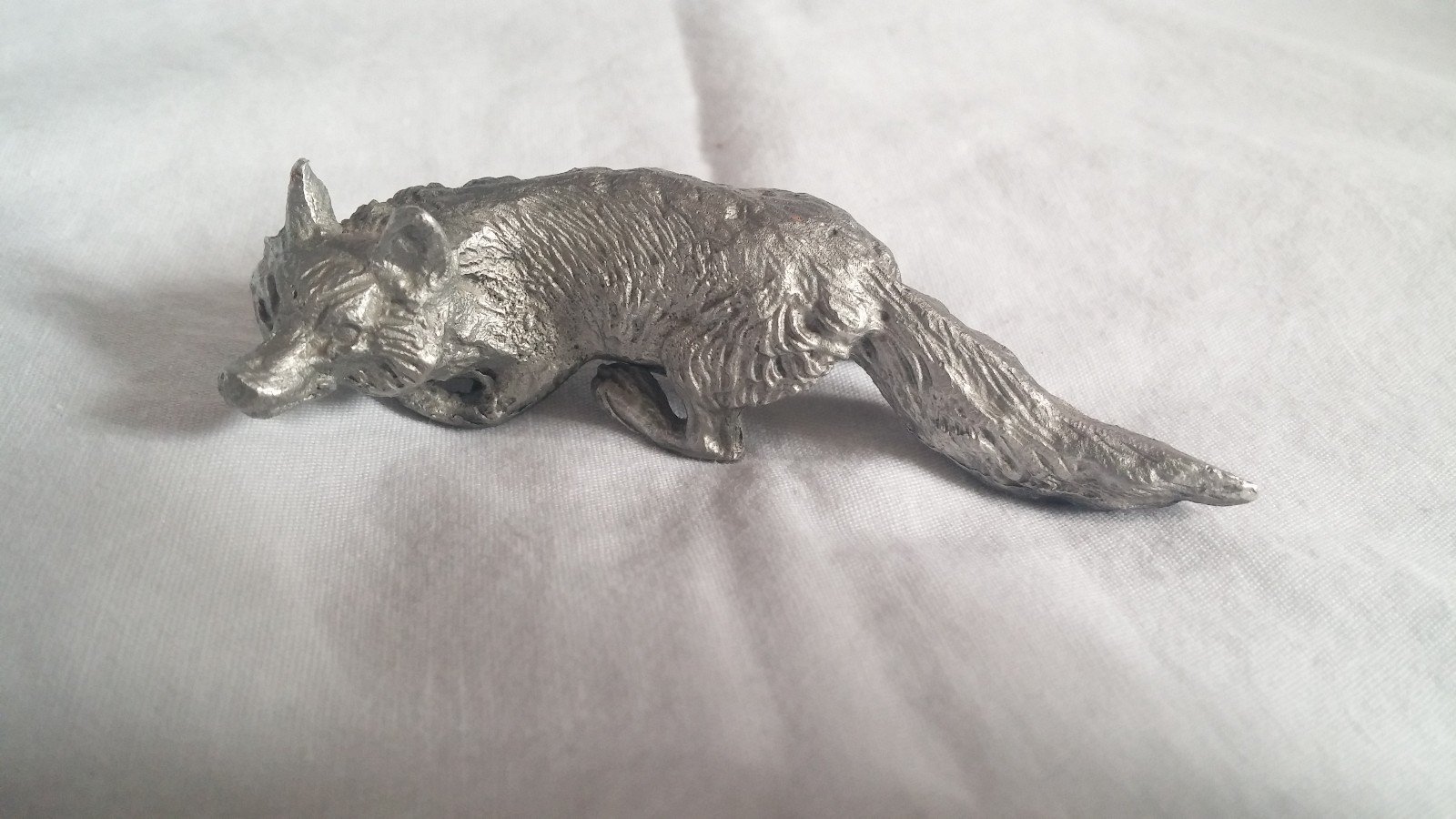 Fox Figurines Set of 2 Pewter 3 Inch Fox & Bronze Sleeping Fox Wildlife