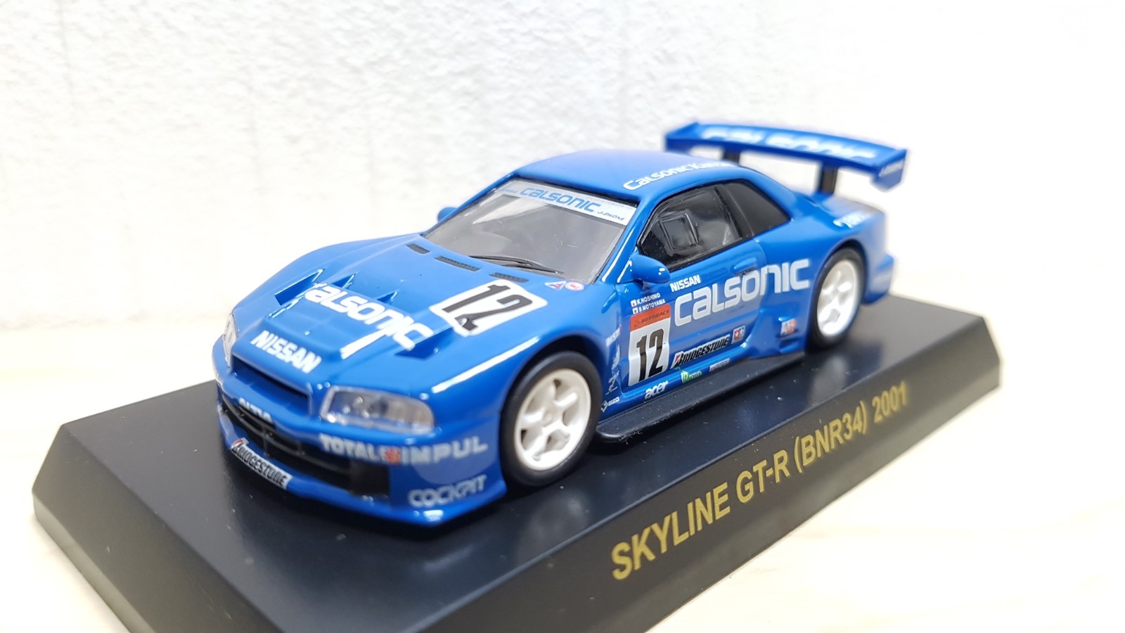 1/64 Kyosho 2001 CALSONIC NISSAN SKYLINE GT-R BNR34 R34 #12