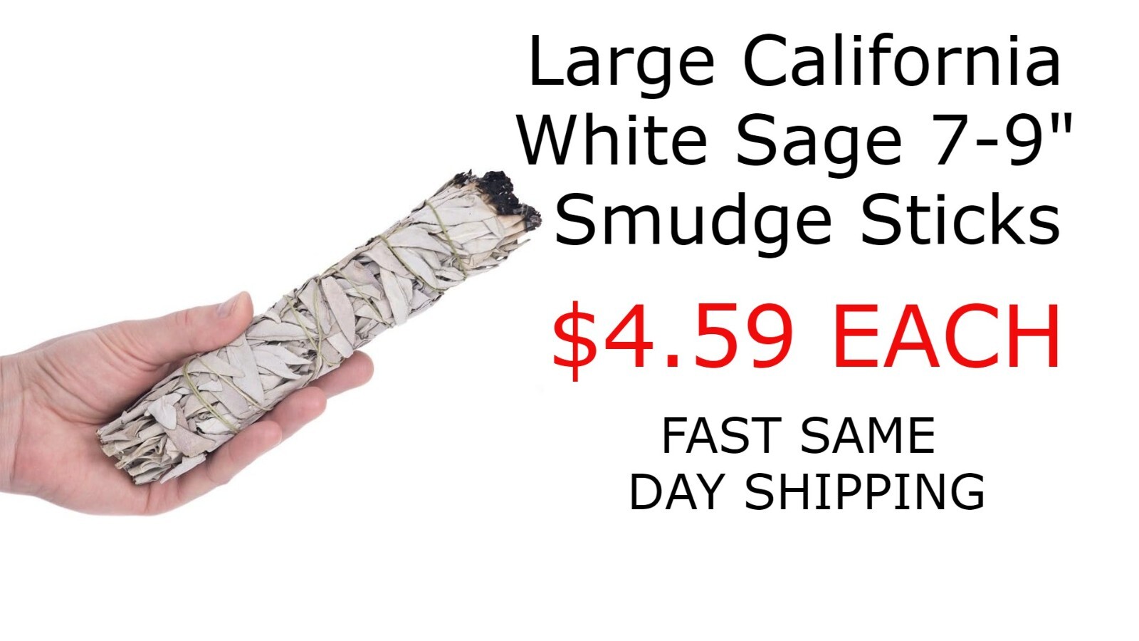 White Sage Smudge Sticks 7-9" California White Sage, Large