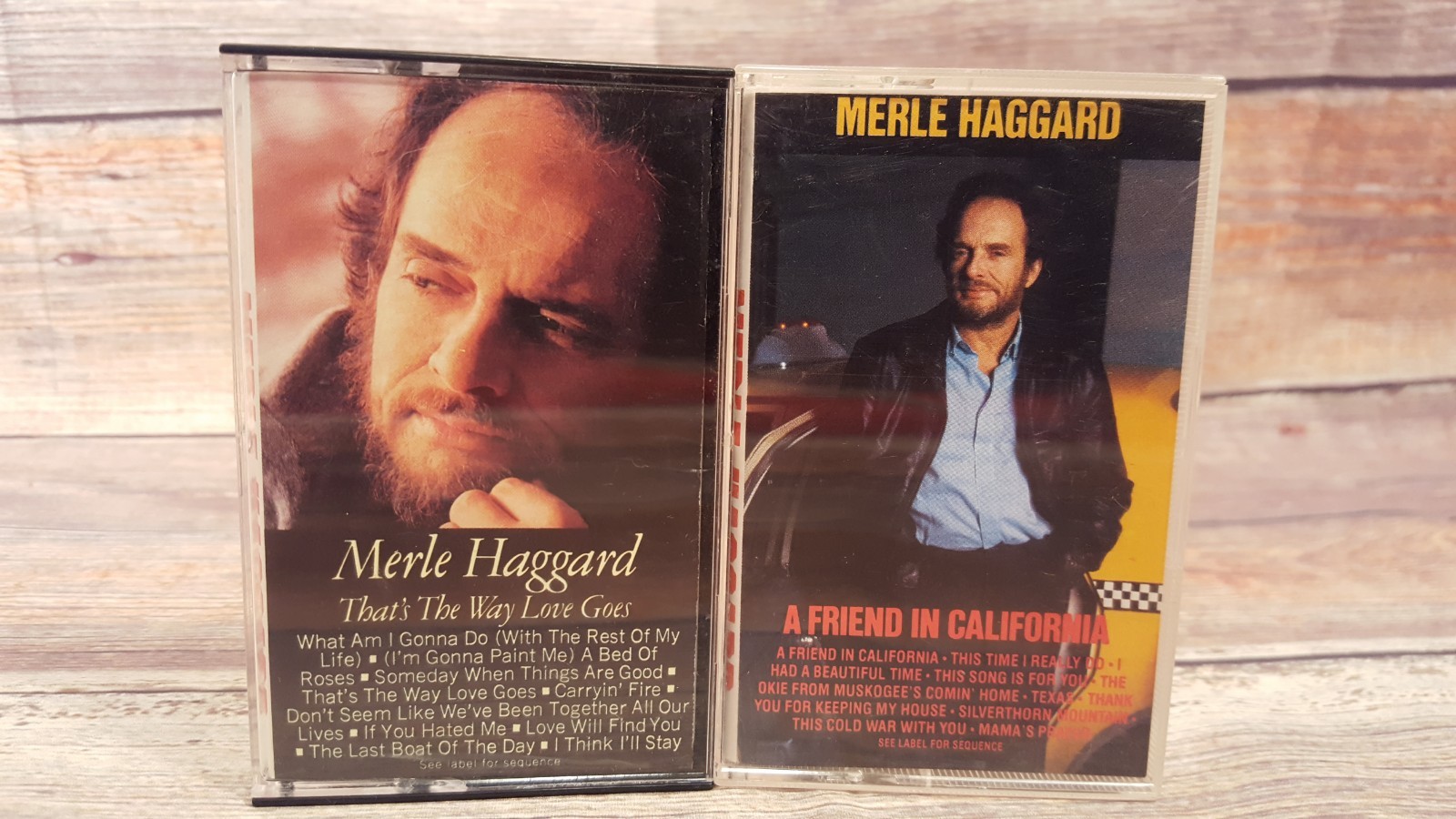 Lot of 2 Merle Haggard Cassettes That`s The Way Love Goes Friend In Calfornia