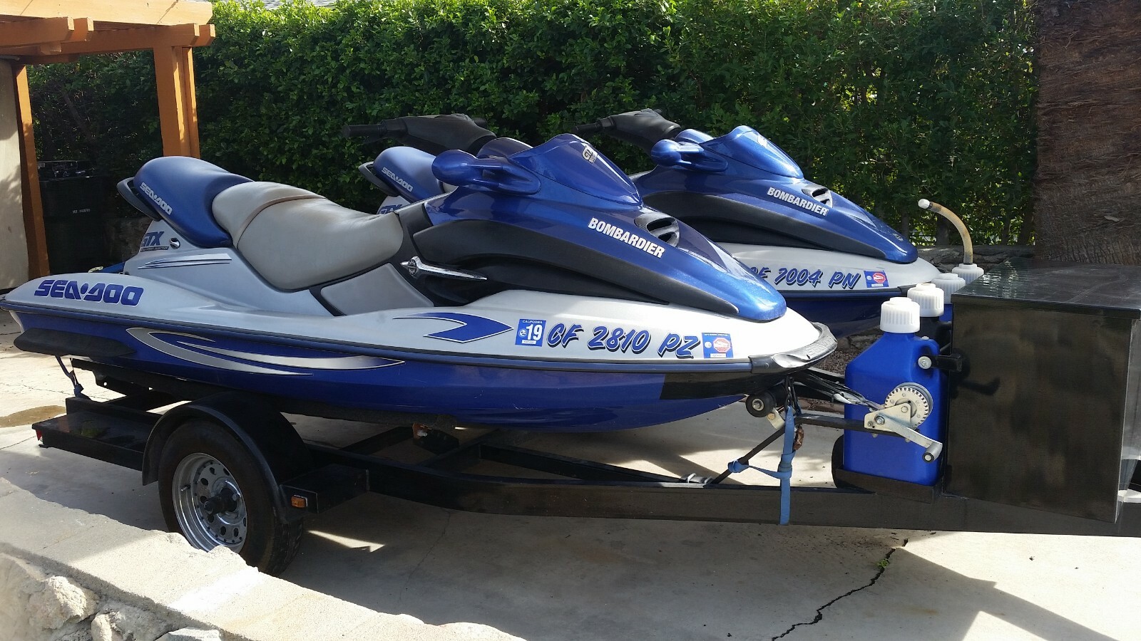2 - 2001 Sea Doo GTX 3 Seat PWC - Rotax 2 Stroke Twin 130 HP With Zieman Trailer
