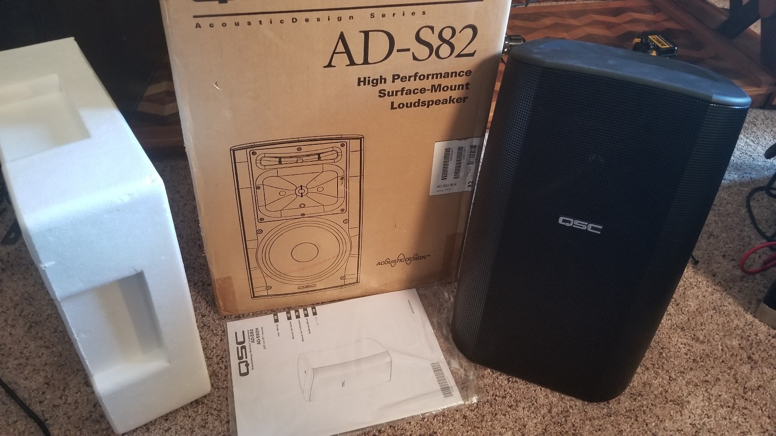 QSC AcousticDesign AD-S82 Black Weather Resistant Speaker -New,unused, open box.