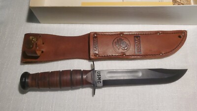 KA-BAR Fixed Blade USMC Knife With Leather Sheath ''NEW OPEN BOX''