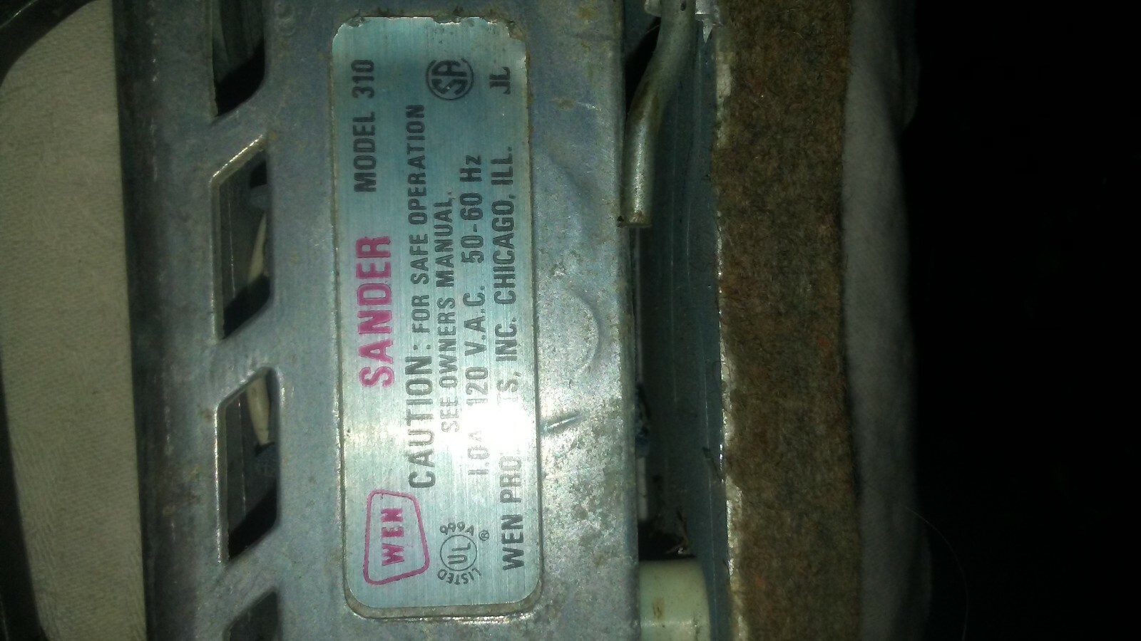 Vintage WEN Vibrating Sander Model 310  WEN Products, INC. Chicago ILL.