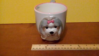 SHIH TZU Dog Porcelain Coffee Mug Cup Ceramic Figurine Quality By DNC Collection