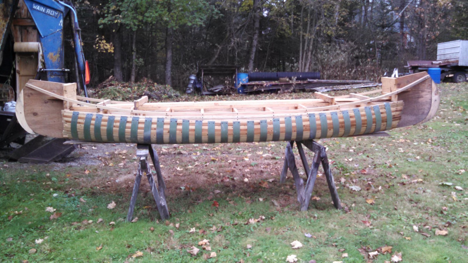13' Wood and Canvas Canoe Form