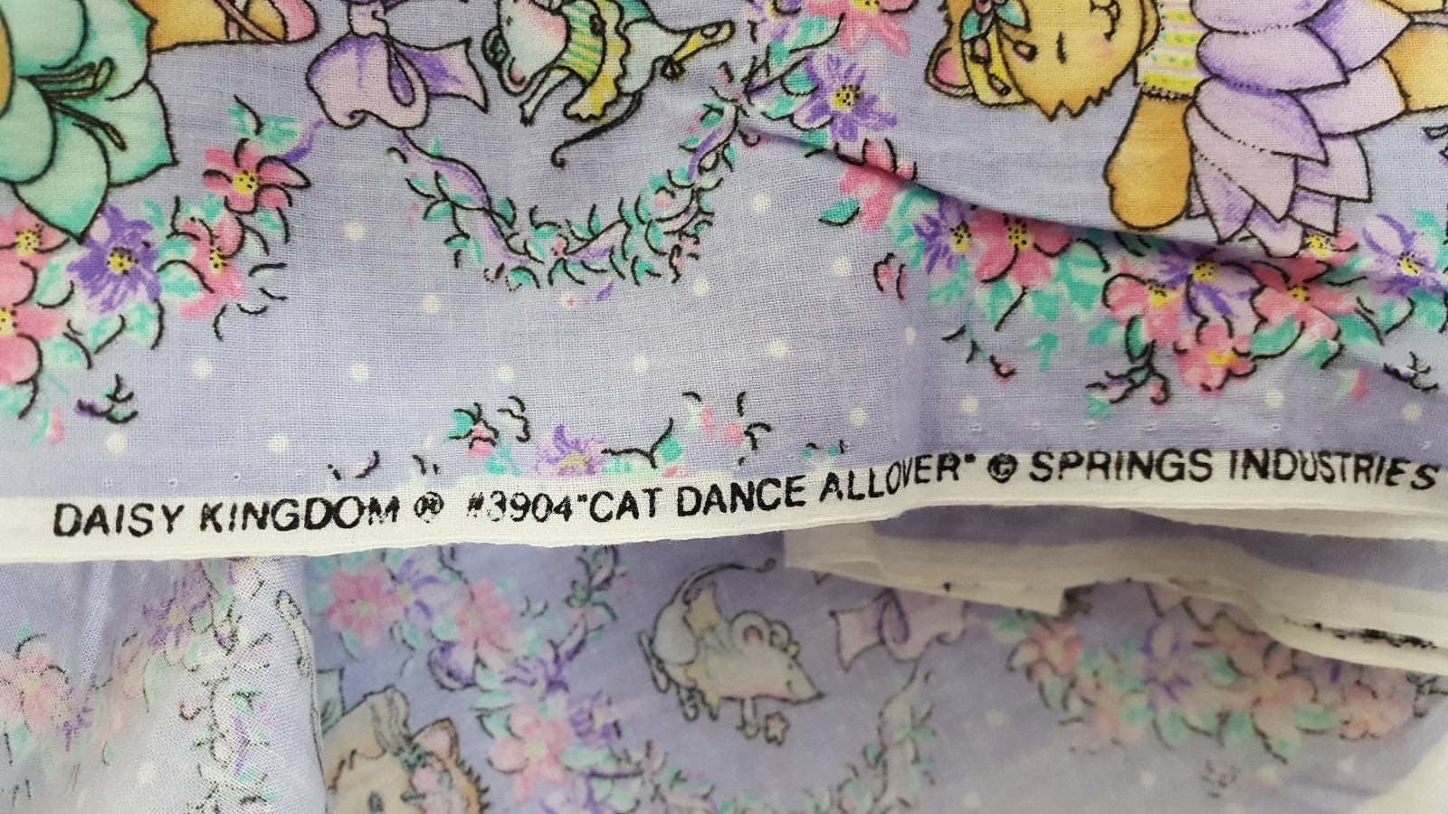 BTY Daisy Kingdom #3904 Cat Dance Allover Purple Fabric Cotton Quilting