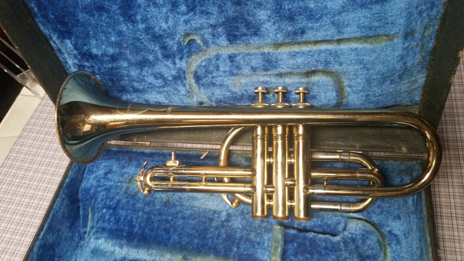 Vtintage King Cleveland Superior Cornet Instrument W/ Case Parts or Repair Only