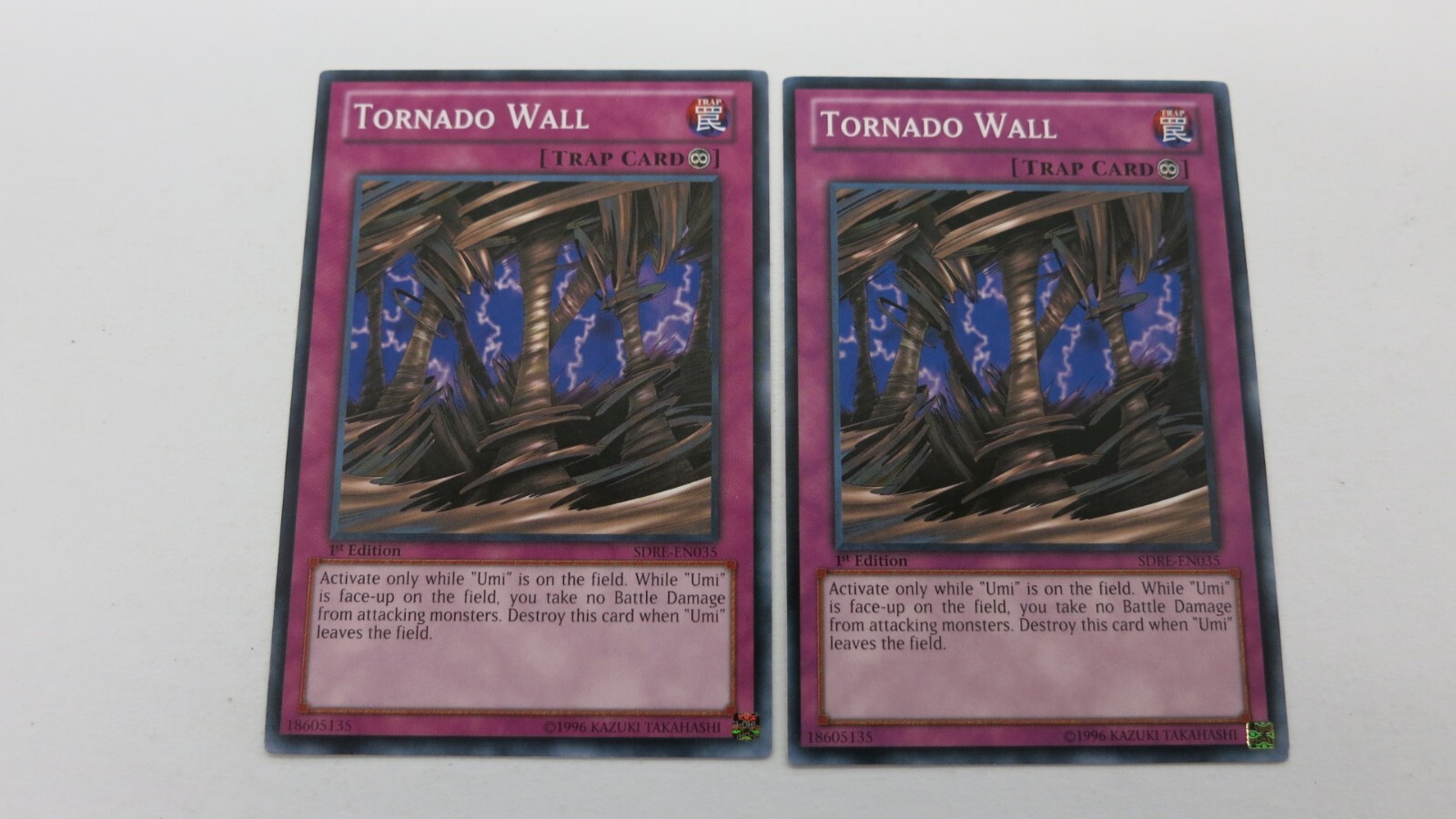 2x TORNADO WALL TRAP CARD 1ST EDITION SDRE-EN035 COMMON YUGIOH NM