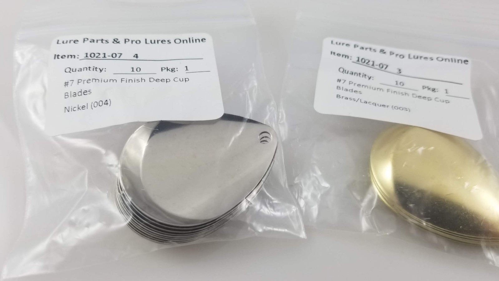 Lot of 30 Mixed Nickel & Brass Premium Finish Deep Cup Blades Spinner Bait