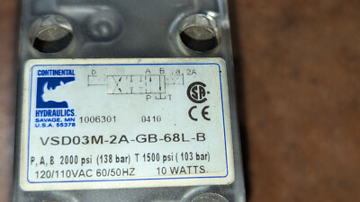 CONTINENTAL HYDRAULICS DIRECTIONAL CONTROL VALVE VSD03M-2A-GB-68L-B