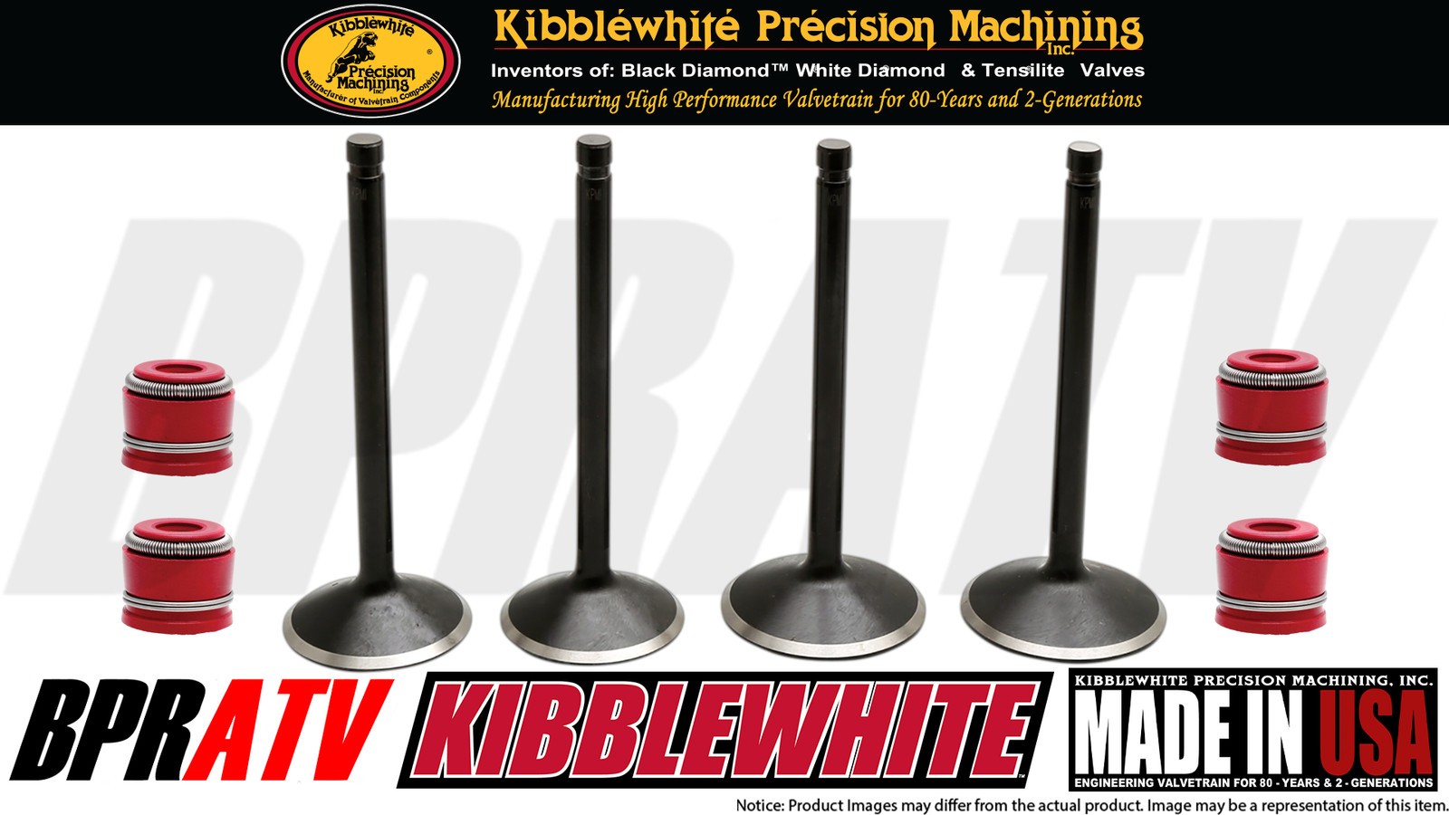 04-07 Honda CRF250R CRF 250R Kibblewhite Intake & Exhaust Valves RED Stem Seals!