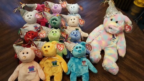 Ty Beanie Babies 12体セット TY Beanie Babies - BIRTHDAY Bears with Hats (Set of 12