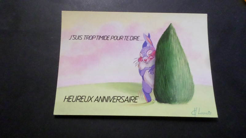 Carte Postale Joyeux Anniversaire Lapin Timide, Collection Animaux
