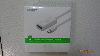 Ugreen Mini Display Port To HDMI Adapter Cable Up to 1920 X 1200  & 1080P FullHD