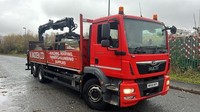 2018 (68) MAN TGM 26.320 FLATBED WITH HIAB, REMOTE & BRICK GRAB. 26 TON GVW