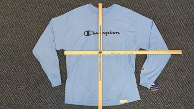 NWT Champion Mens Big & Tall Size XL Sky Blue Graphic Logo T-Shirt Long Sleeve