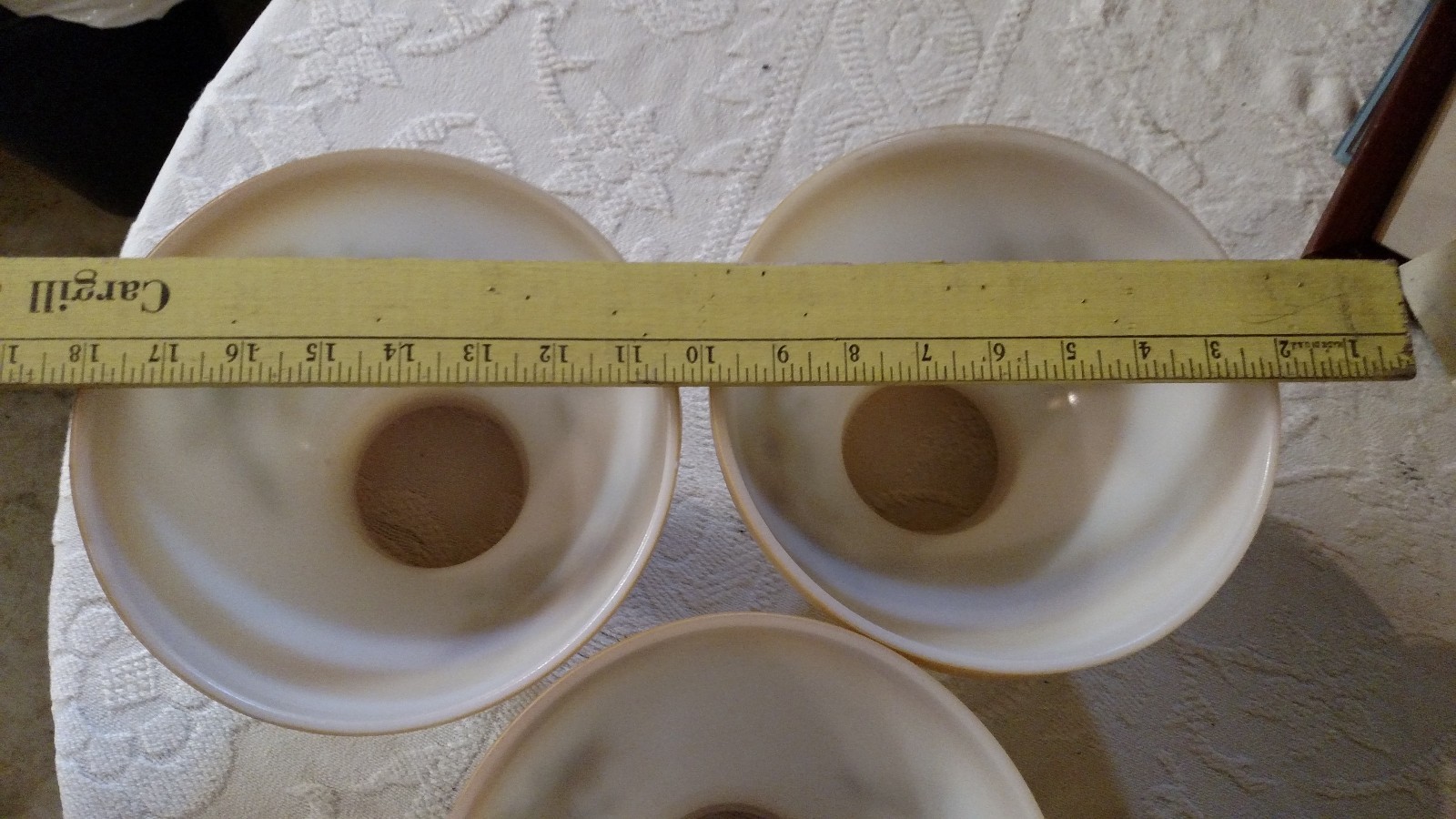 Vtg antique GLASS Hurricane Aladdin Lamp Shade HAND PAINTED Daisy8