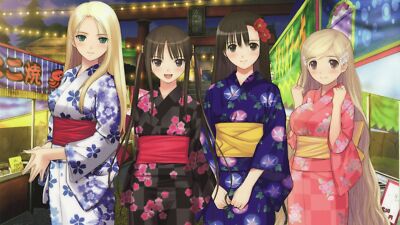 Anime brunettes blondes tony taka kimono festival Custom Gaming Mat Desk