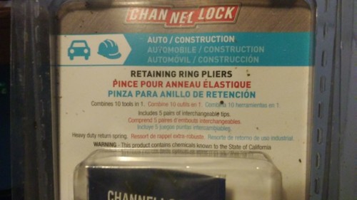 Channellock 927 8-Inch Retaining Ring Plier ~ Automotive, Home, Garden, Repair