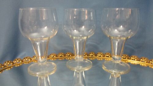 3 vintage 1960s Barware HOLLOW STEM PINT BEER GLASSES by Anchor Hocking