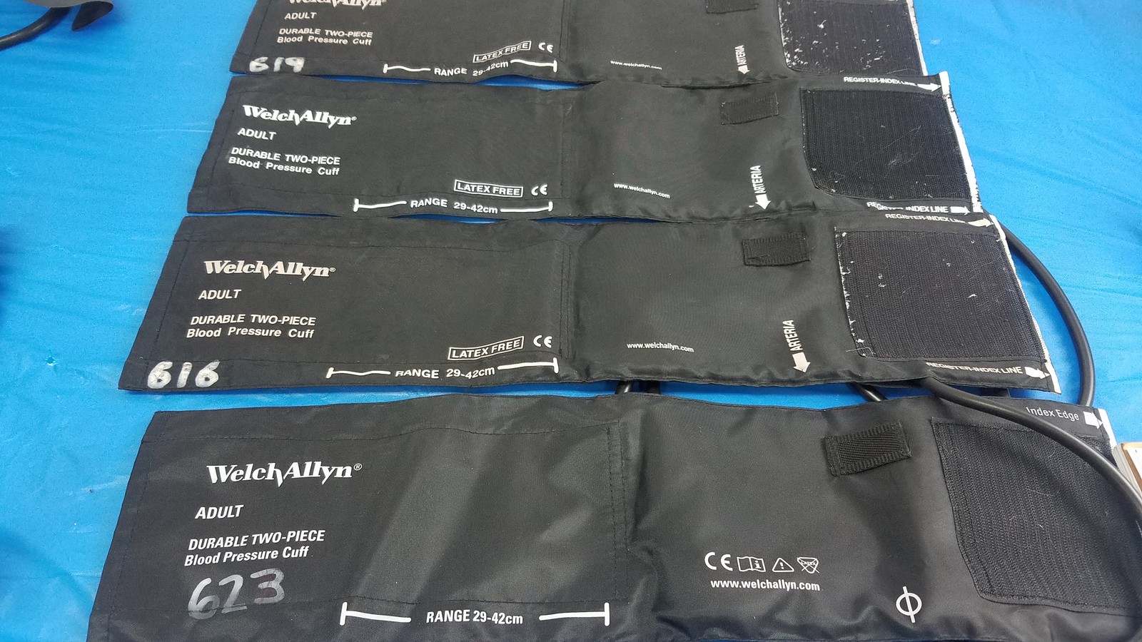 Lot of - 4 Welch Allyn Two Piece Adult Blood Pressure Cuffs