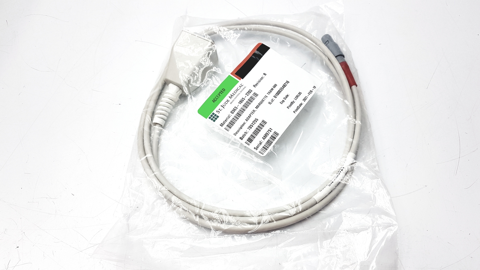 St. Jude Medical Adapter, Marquette Tram 600