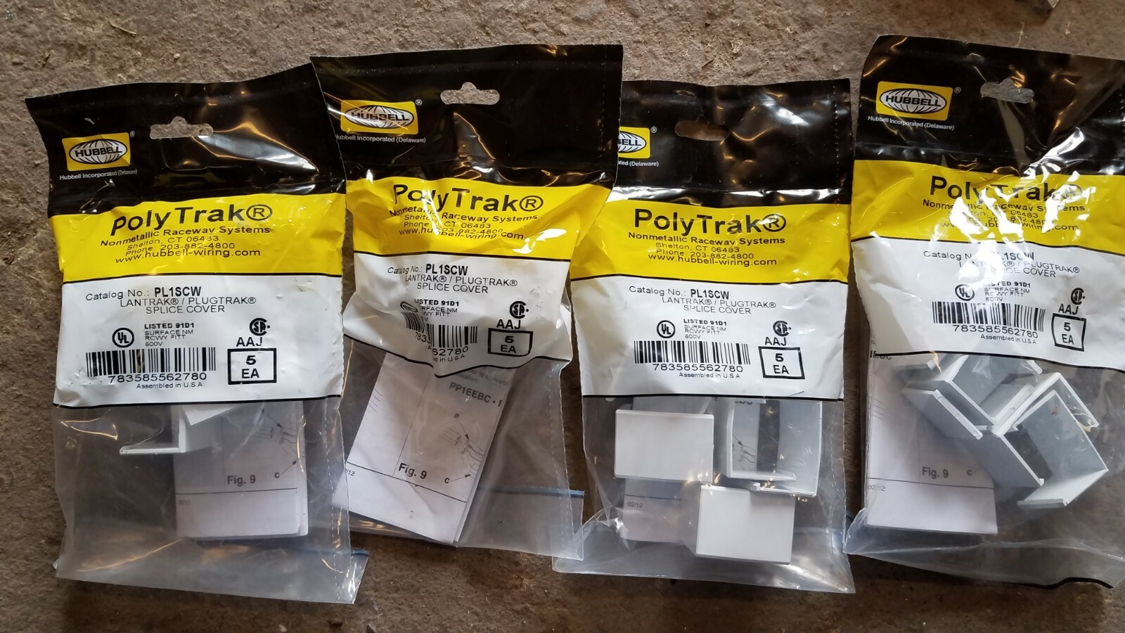 Hubbell PL1SEW Polytrak Nonmetallic Raceway Splice Cover (PACK OF 5)