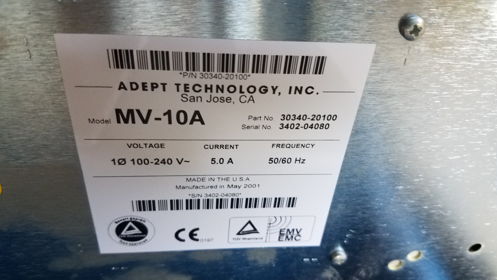 Adept XY Controller MV-10A with PDU and (2) Galil 1348