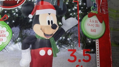 DISNEY MICKEY MOUSE CHRISTMAS AIRBLOWN INFLATABLE LED LIGHTS UP YARD DECOR new