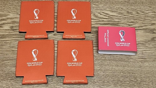 4 x Official FIFA WORLD CUP Qatar 2022 Neoprene Can Cooler Sleeves