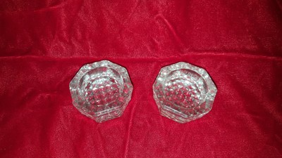 Set of two diamond pattern crystal salt dishes  # 2618