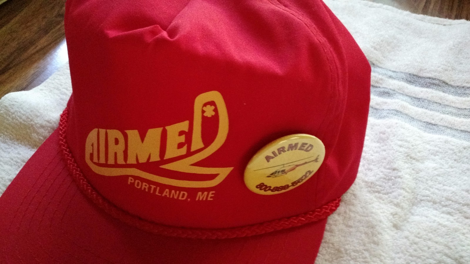 Rare New Maine Air Ambulance AIRMED Hat & Pin with Extra Paramedic Cap
