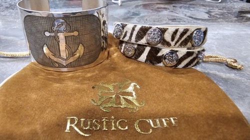 Rustic Cuff bracelet set Of 2 Silver