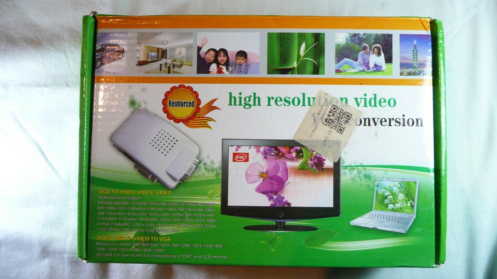 BNC S Video VGA to Laptop Computer PC VGA Monitor Converter Adapter Box 1080P