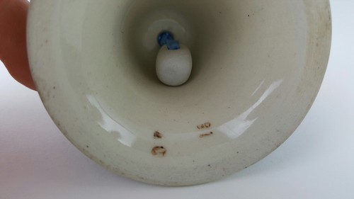 Boleslawiec Polish Pottery Bell Peacock Pattern HTF Rare Christmas 2.5 inch