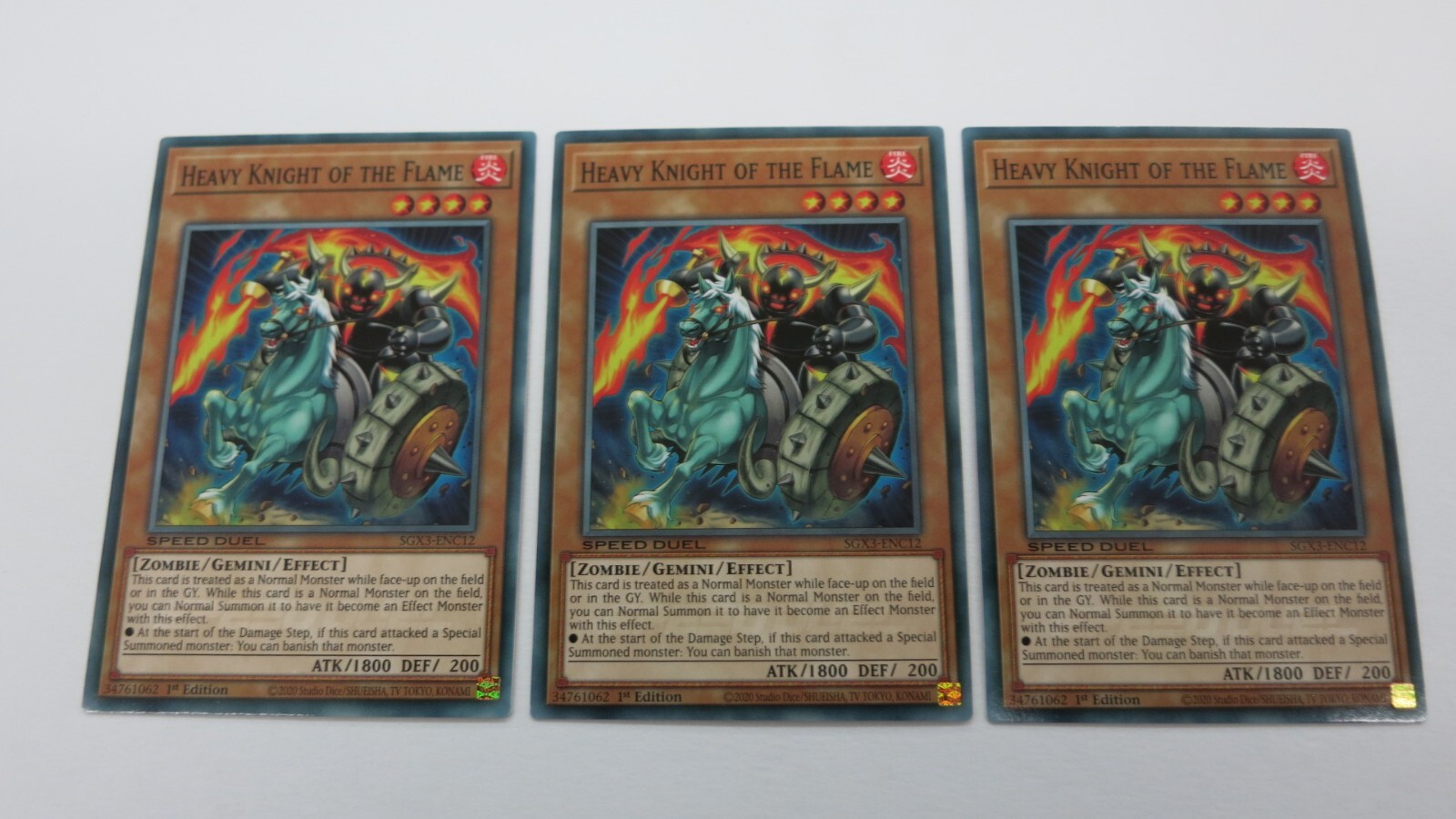 3x HEAVY KNIGHT OF THE FLAME 1ST EDITION SGX3-ENC12 COMMON 3x HEAVY KNIGHT OF THE FLAME 1ST EDITION SGX3-ENC12 COMMON