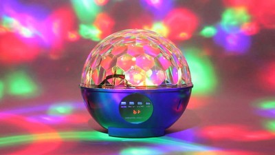instant party speaker with disco light show (black) w/ bluetooth