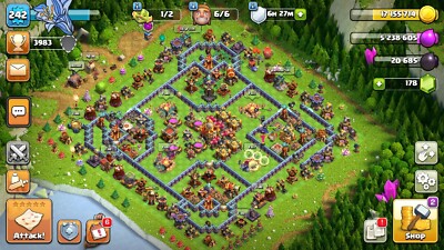 TH 16 242 lvl GOOD DEF | 90-95-70-45 Heroes | 6 BUILDERS | CHEAP